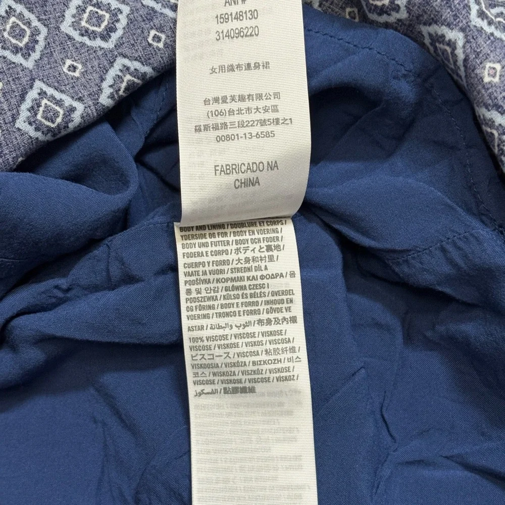 Abercrombie & Fitch Navy Patterned Maxi Dress,size L